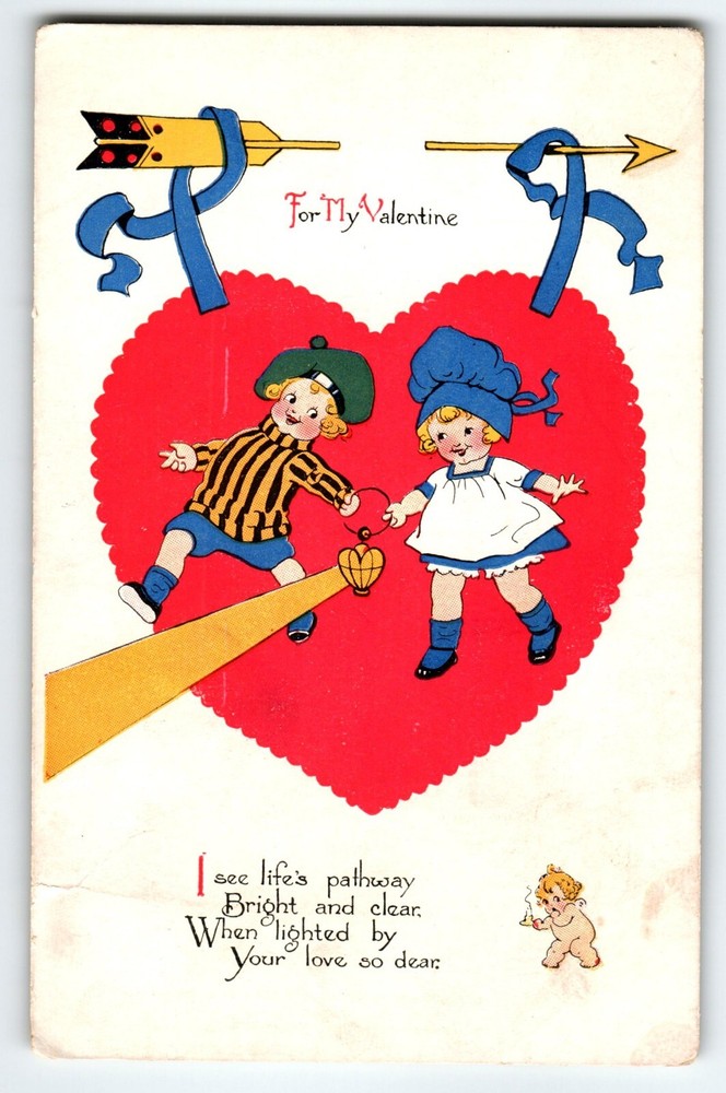 Valentine Postcard Gibson Children I See Life's Pathway Bright And Clear Vintage