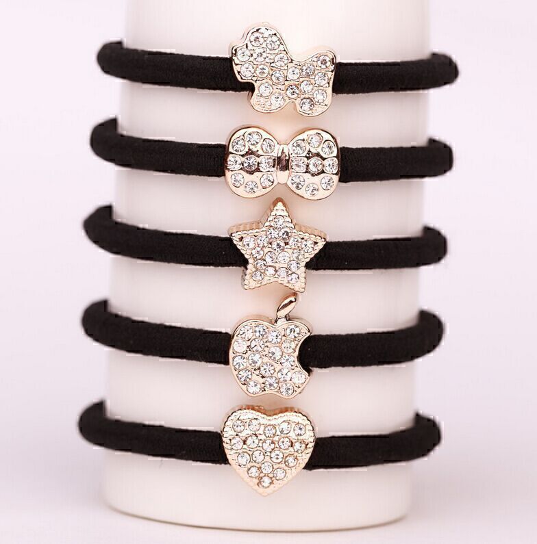 10Pcs Sparkle Crystal Hair Ties for Women Girls Ponytail Holders