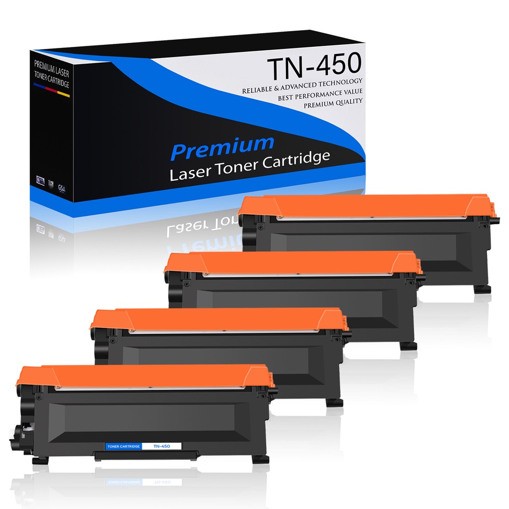 4PCS TN450 Toner Cartridge Compatible with Brother DCP-7060D 7065DN HL-2130 2132 Printers