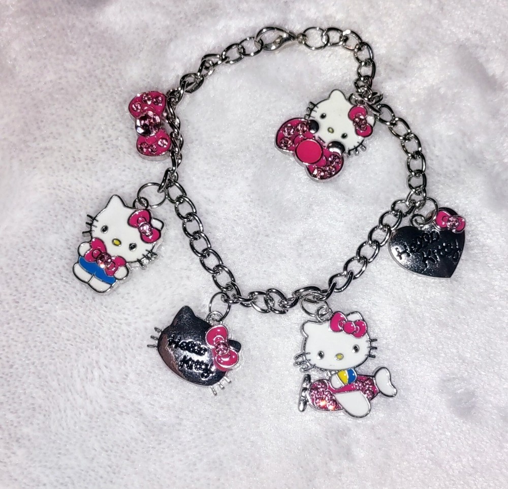 Hello Kitty Sanrio Pink Pandora Charm Bracelet