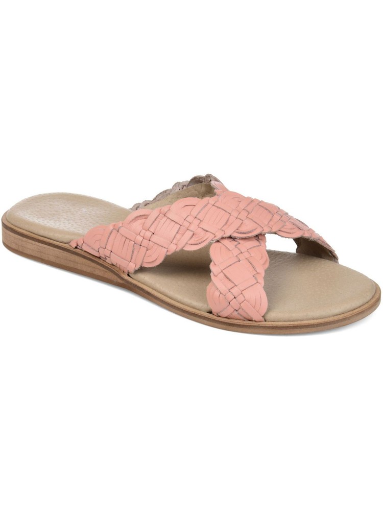 JOURNEE COLLECTION Womens Pink Bryson Open Toe Wedge Slip On Sandals Shoes 8.5 M