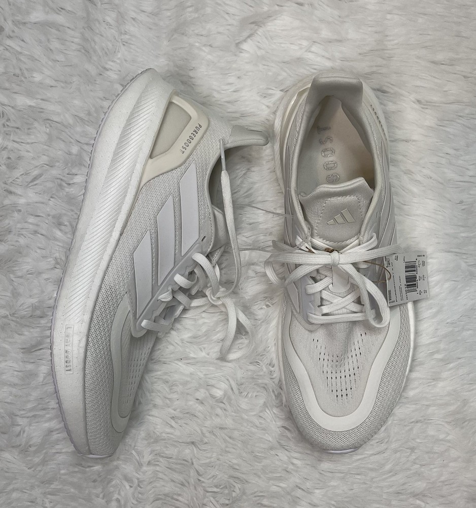 Adidas Pureboost 5 Women’s Size 10 White Athletic Shoes Running Sneakers ID3619