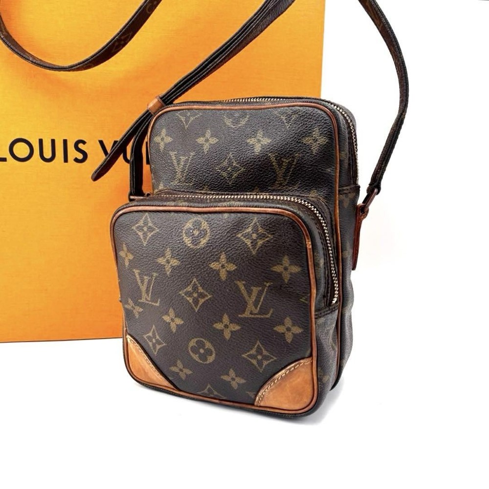 Louis Vuitton Monogram Amazon Vintage Brown Leather Shoulder Crossbody Bag