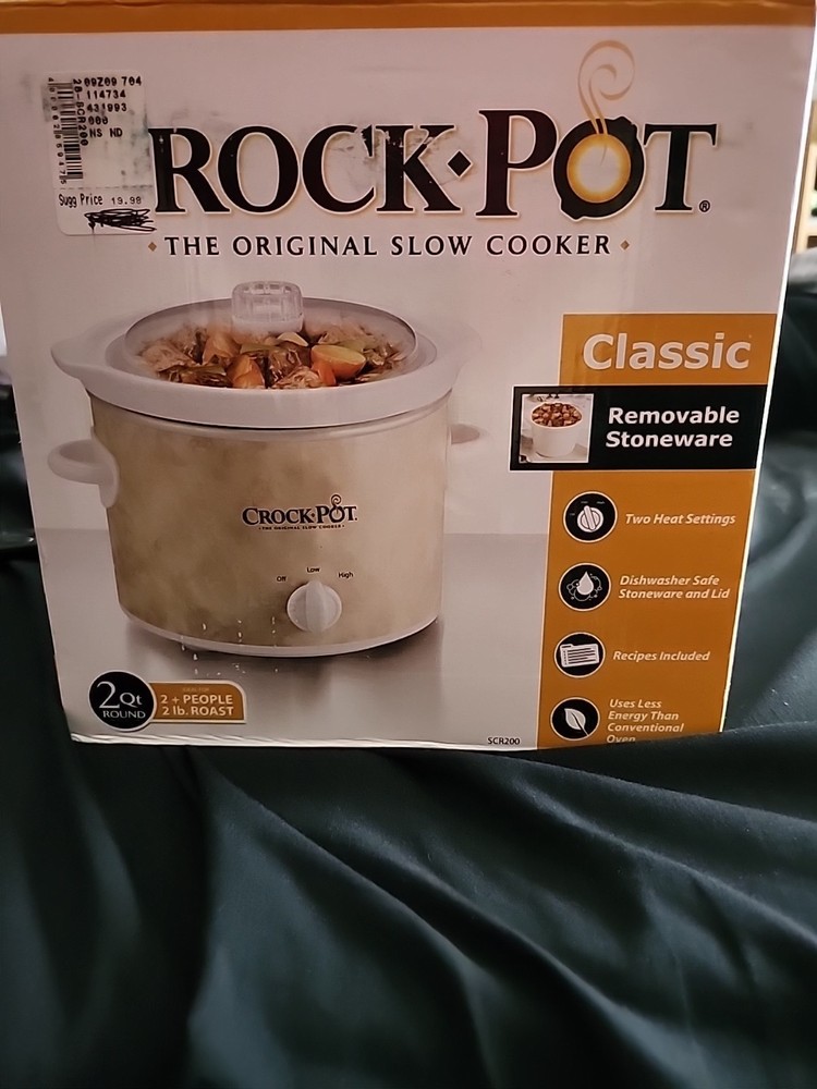 Rival 2-Quart Small Crock Pot Slow Cooker Stoneware SCR200