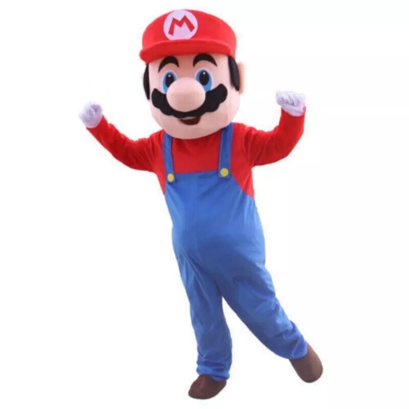 Super Mario Mascot Costume Cosplay Party Fancy Dress Brothers Suits Adult Red