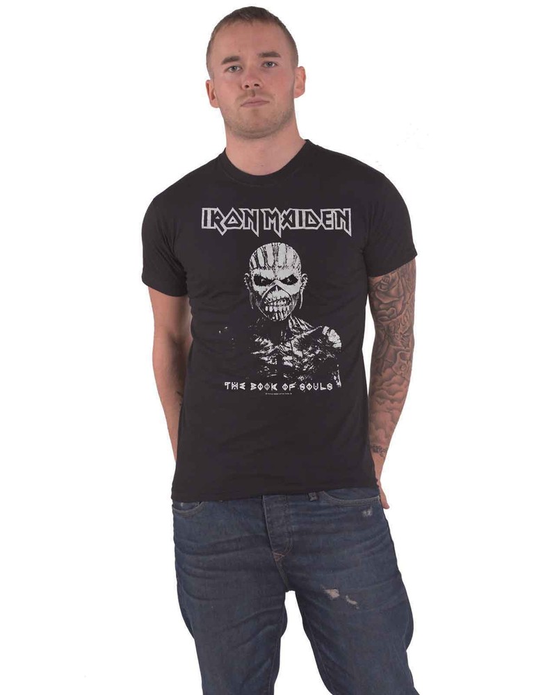 Iron Maiden The Book of Souls Official Black and White Men's T-Shirt