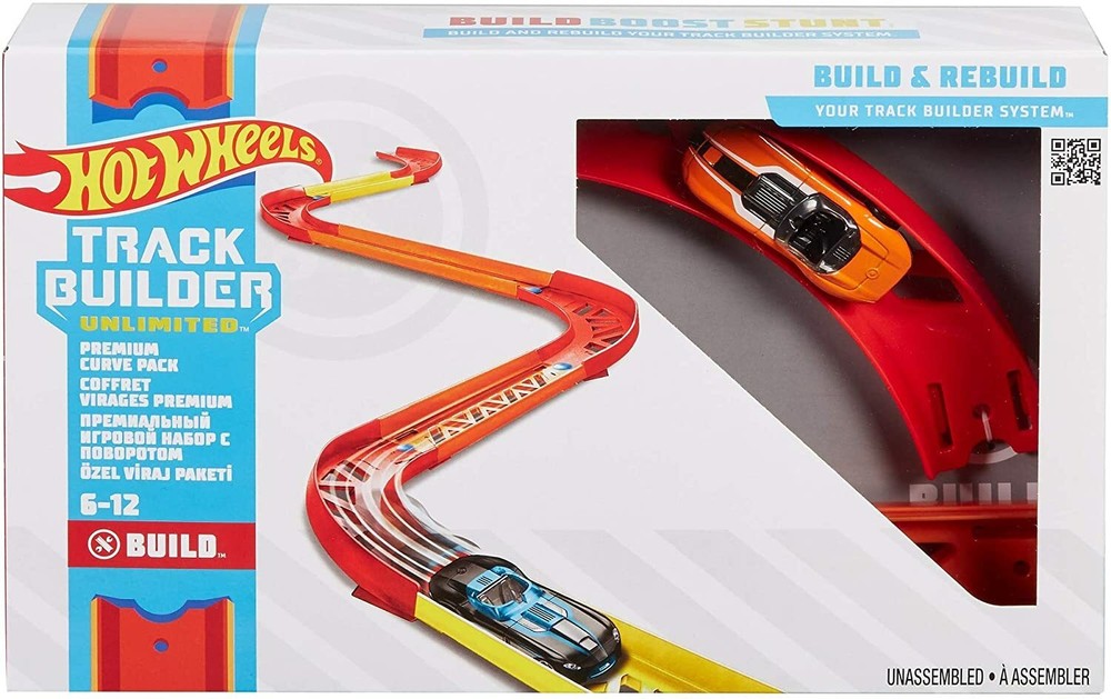 Hot Wheels Track Builder Premium Curve Pack with Car Extension Set New