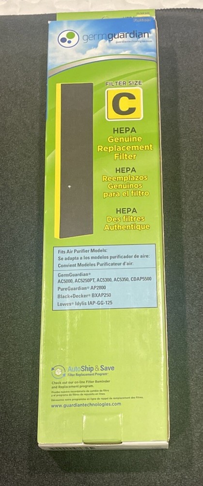 GermGuardian Air Purifier Filter FLT5000 Genuine HEPA Replacement size Filter C