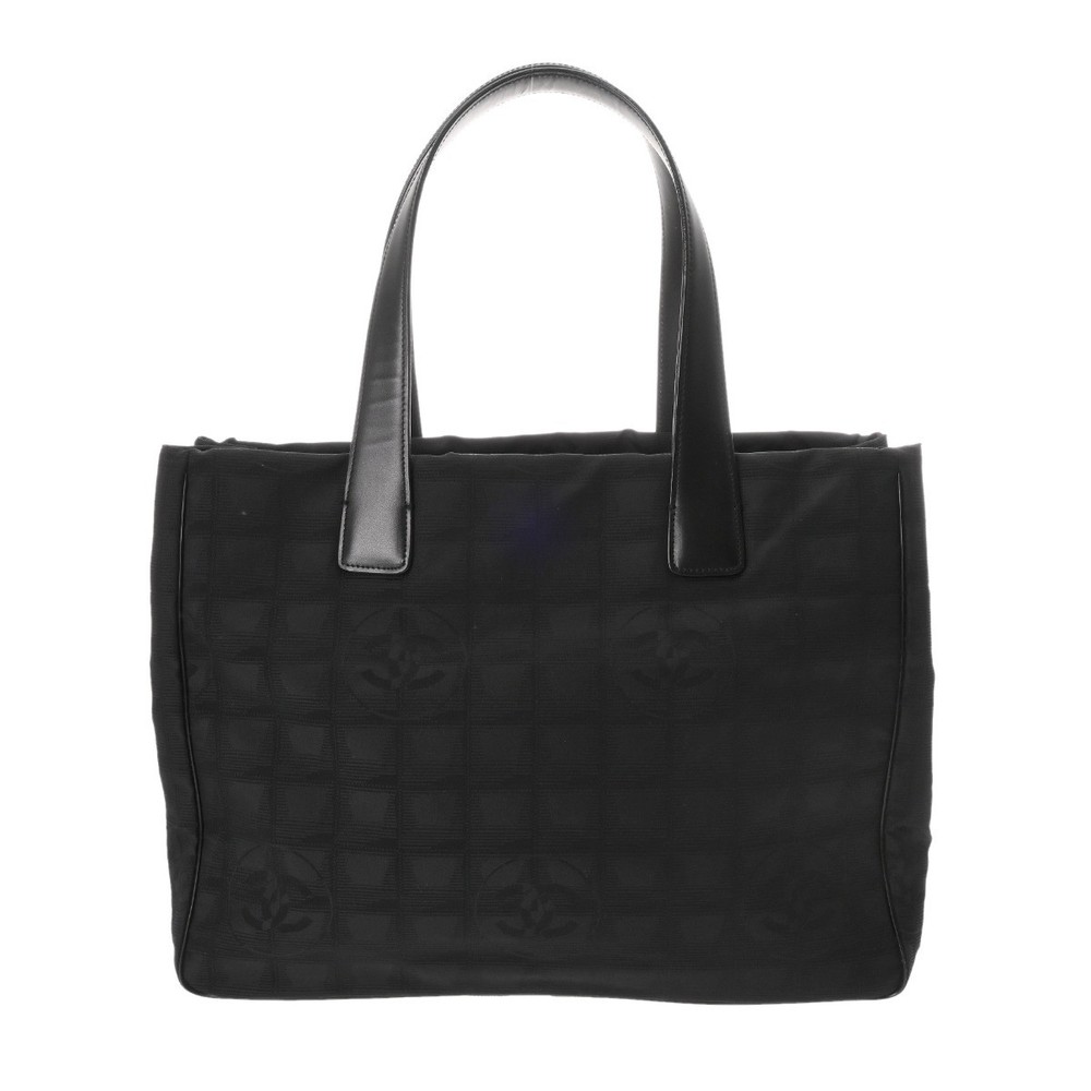 Chanel Black Nylon Travel Tote MM Women's Bag Pre-Owned