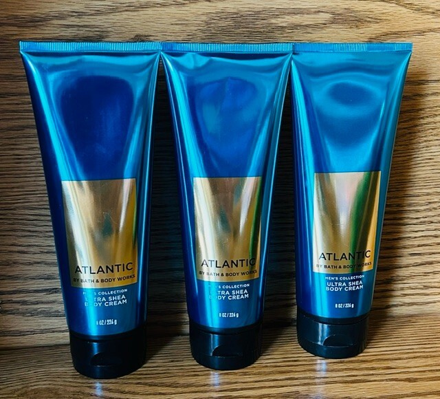 (3) Bath and Body Works Men's Atlantic Ultra Shea Body Cream 8 oz New - Lot of 3