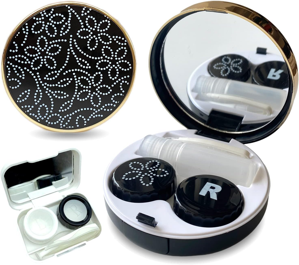 Fashion Eyecare 4-In-1 Lightweight Portable Contact Lens Case Kit with Mirror,Tr