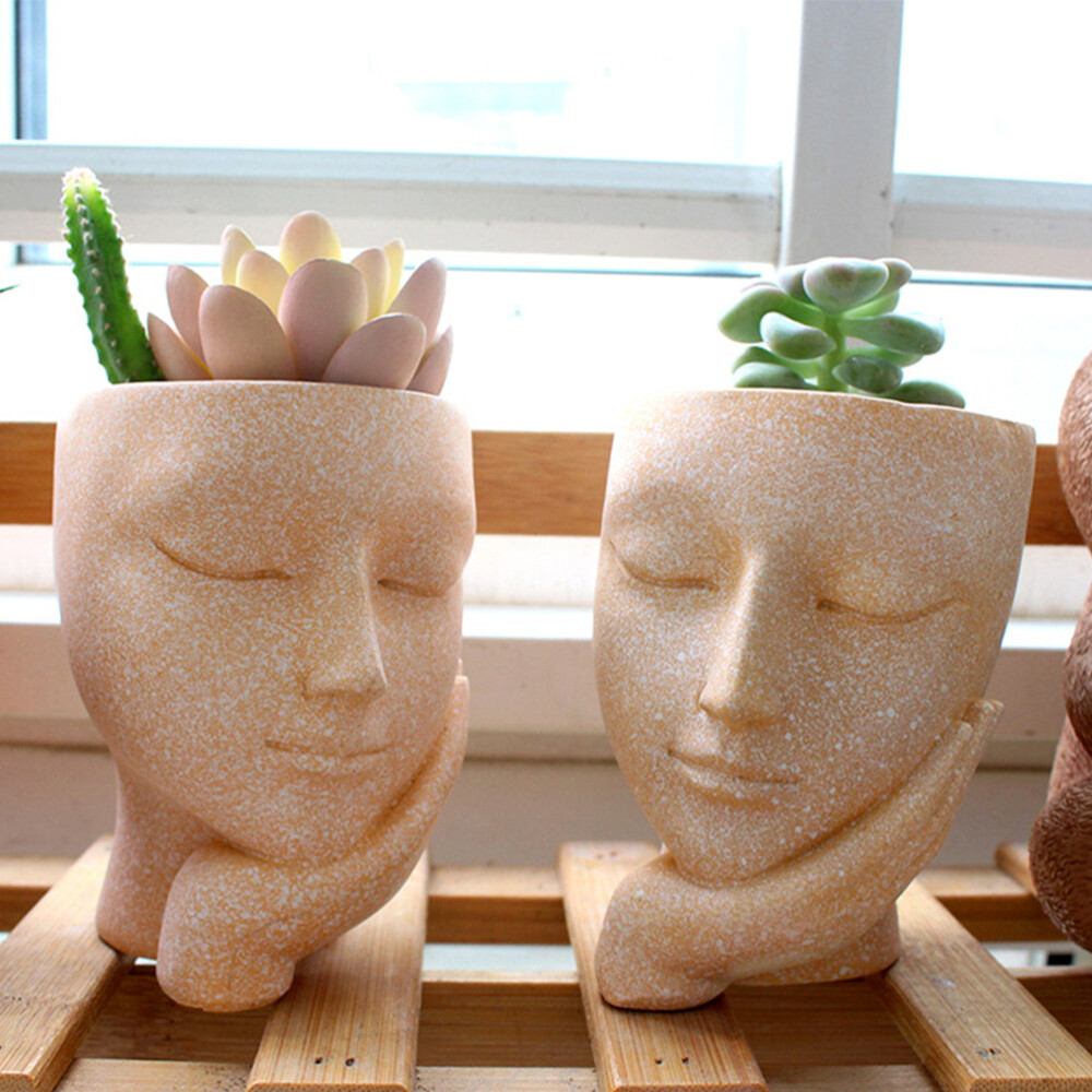 Artistic Flower Pot Face Holder for Garden Vase Succulent Planter