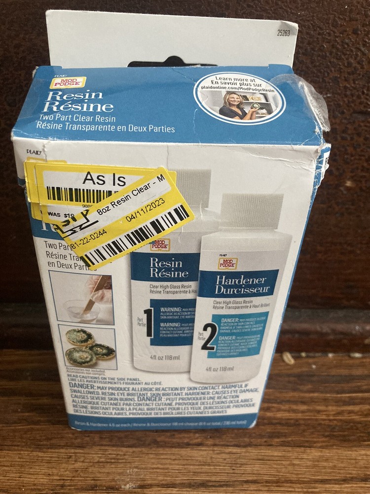 Two Part clear Mod Podge Resin & Hardener open box