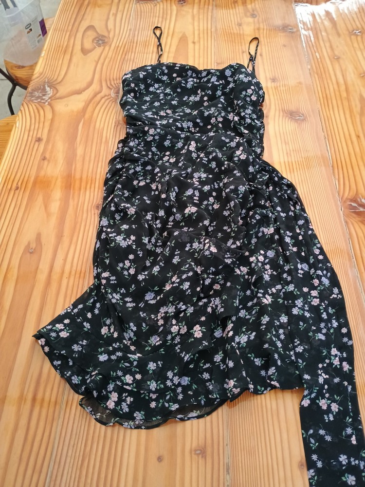 Womens Cotton Candy LA black spotted sleeveless dress sz m