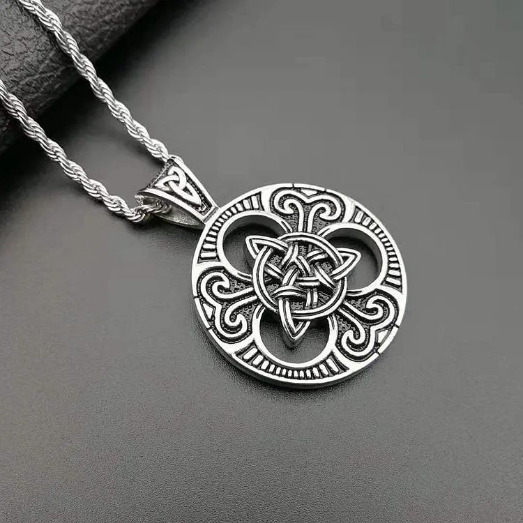 Silver Celtic Knot Amulet – Norse Warrior Pendant