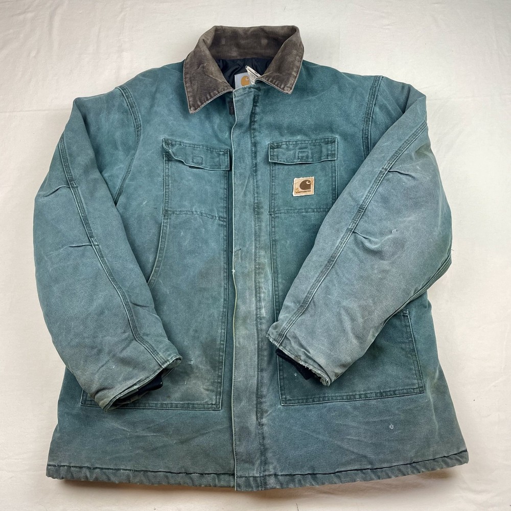 VTG 80's Carhartt Detroit Quilted Lined Work Jacket Union Made USA Size XL