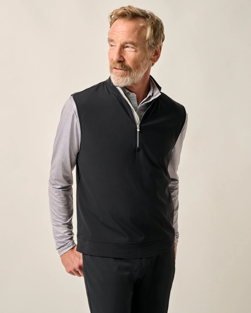 johnnie-O Torque 1/4 Zip Performance Vest Black Size XL MC-7839897