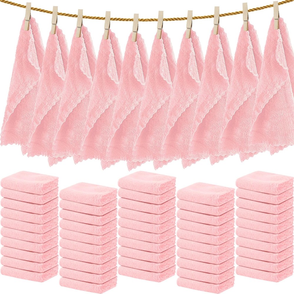 100 Count Washcloths Quick Drying Bathroom Wash Clothes 12 x 12 Inch Face Tow...
