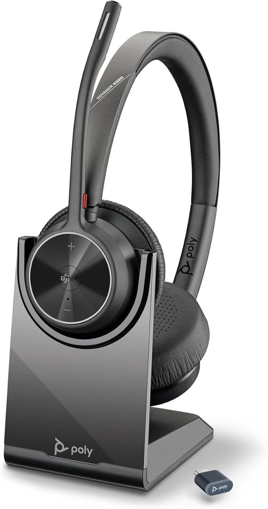 Poly Voyager 4320 UC Wireless Bluetooth Headset w/ Charging Stand Teams Cert Mic