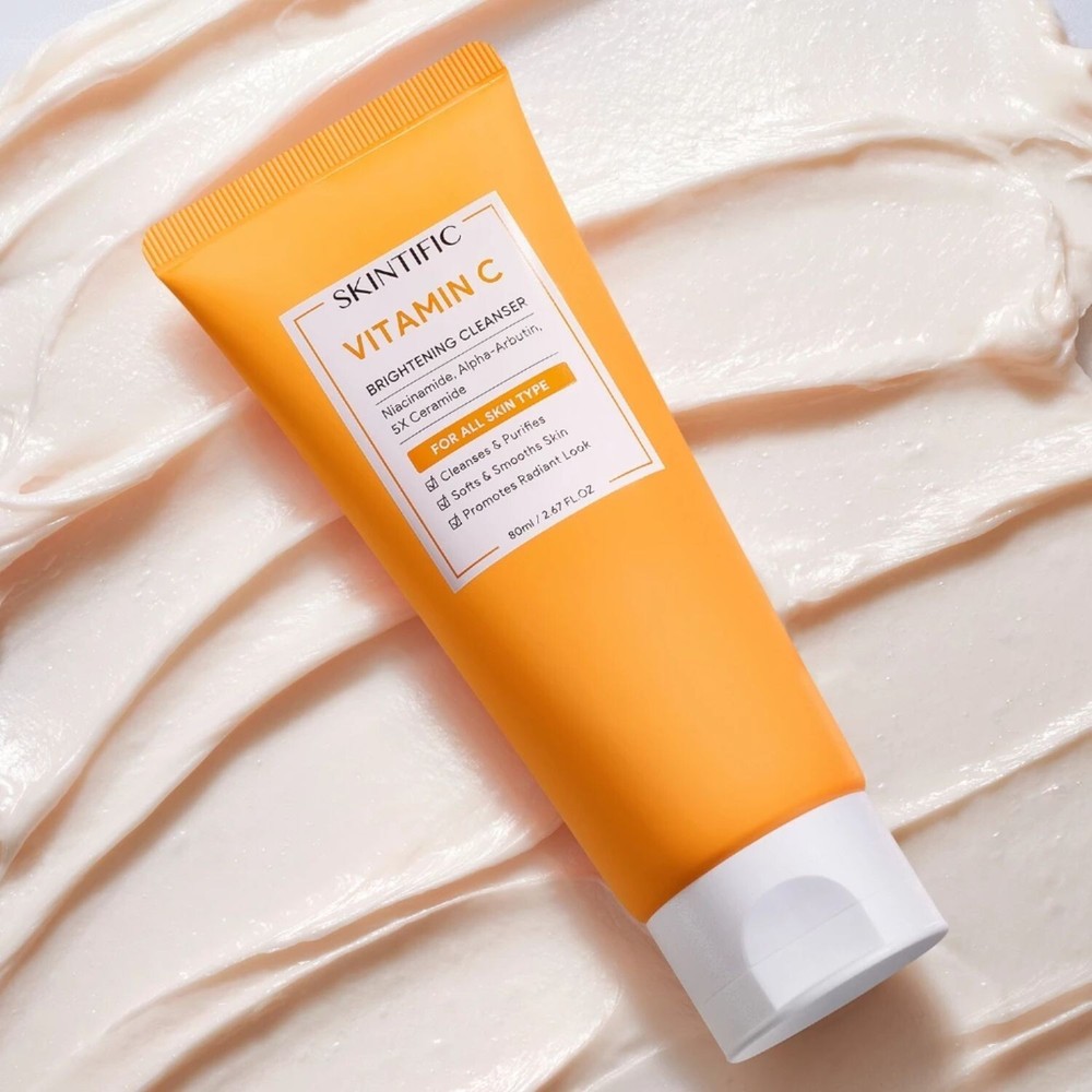 SKINTIFIC Niacinamide Ceramide Brightening Facial Cleanser for Glowing Skin