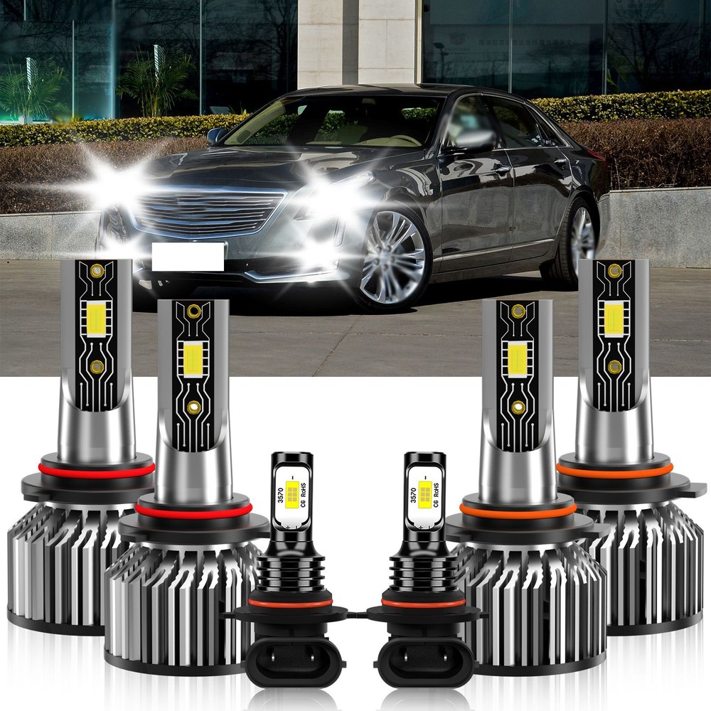 2003-2007 Cadillac CTS 6x LED Headlight & Fog Light Bulb Kit 6500K