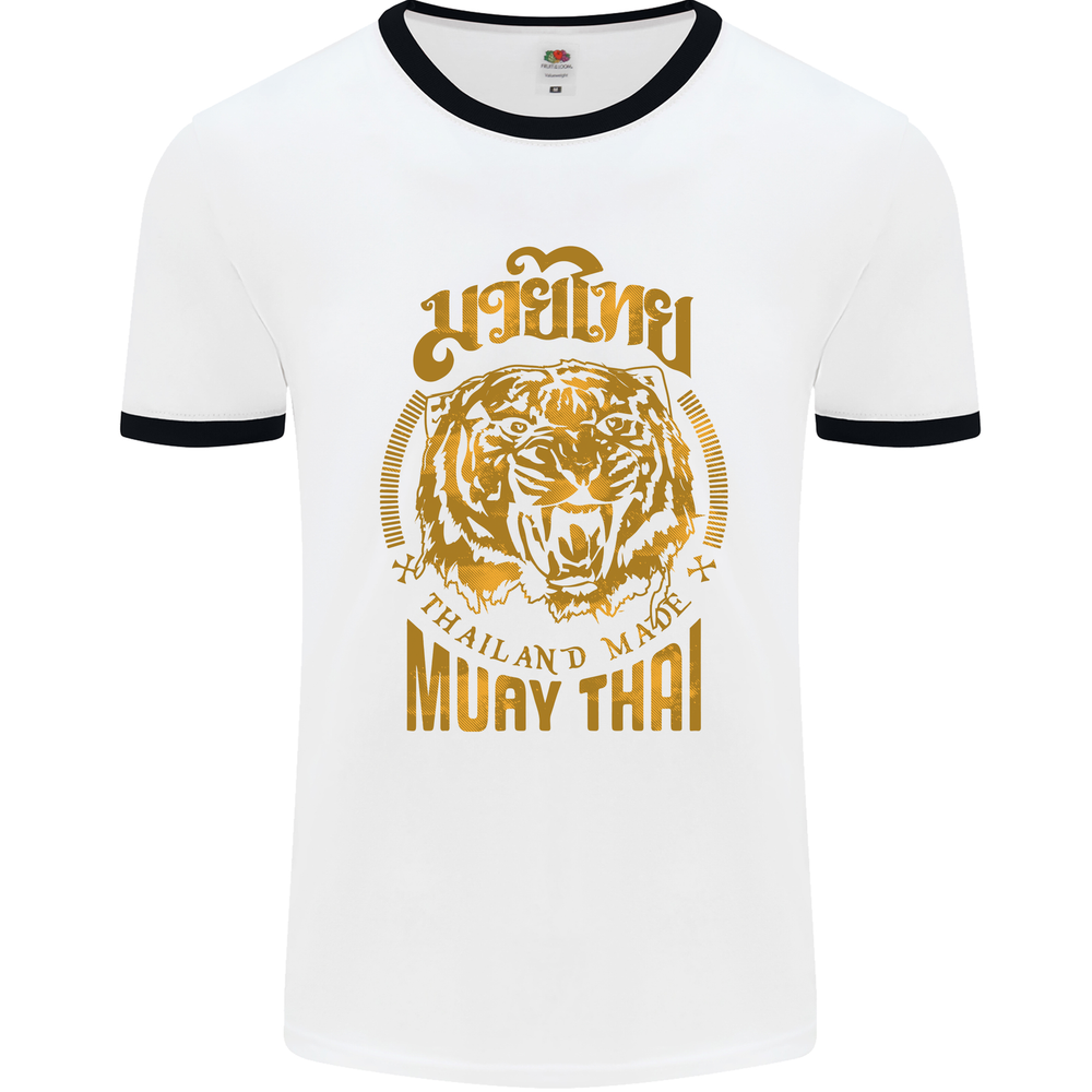 Muay Thai Fighter Warrior MMA Martial Arts Mens Ringer T-Shirt