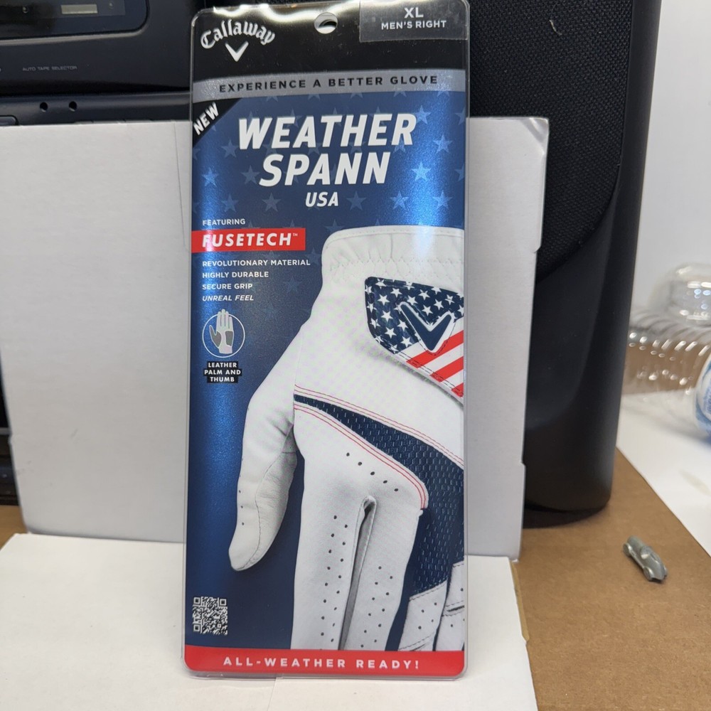 Callaway Golf Weather Spann Glove Worn on Right Hand Standard X-Large US Flag XL