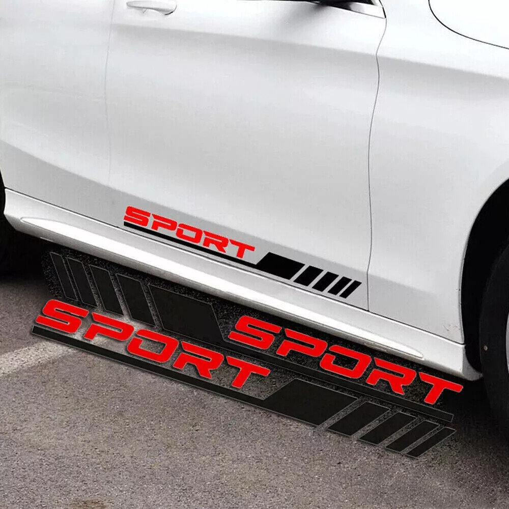 1 Pair Car Door Bottom Vinyl Decal Racing Sport Sticker Car Exterior Accessories