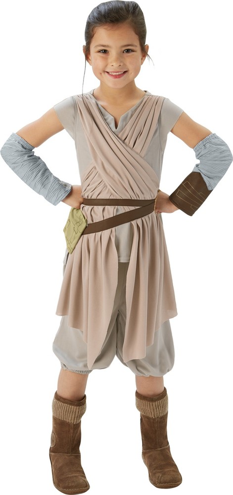 KIDS DELUXE REY COSTUME / Girls Rey Skywalker Jedi Mardi Gras Carnival 620263