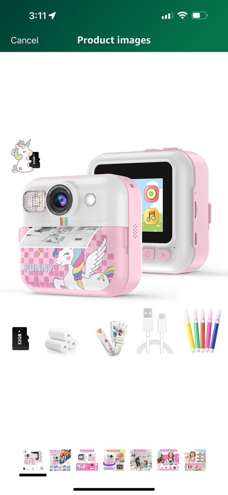 Kids Camera Instant Print Camera,3-9 Year Old Girl Birthday Gift,Instant Print C