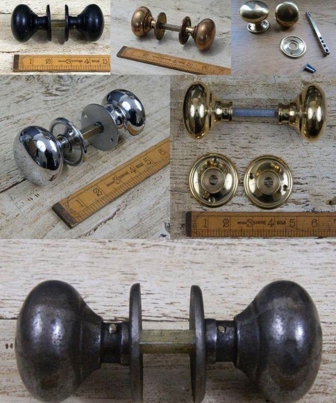 Door knobs handles Retro Rim Polished brass Unlacquered  Bronze Antique iron Blk