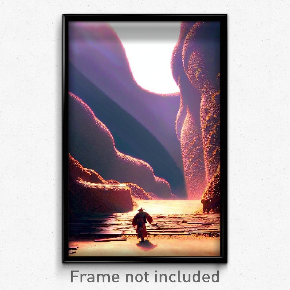 8 Bit Pixel Art Poster - Voluminous Earthworks Psychedelic Gamer Print