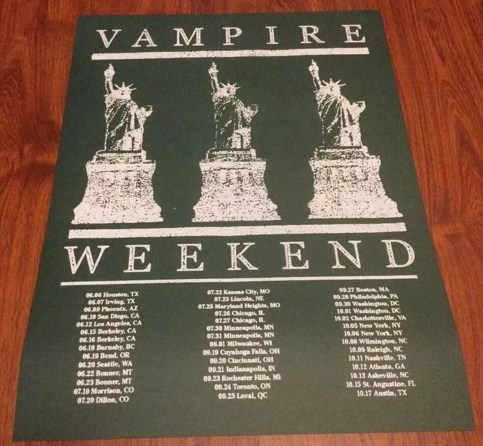 VAMPIRE WEEKEND ONLY GOD WAS ABOVE US 2024 TOUR POSTER