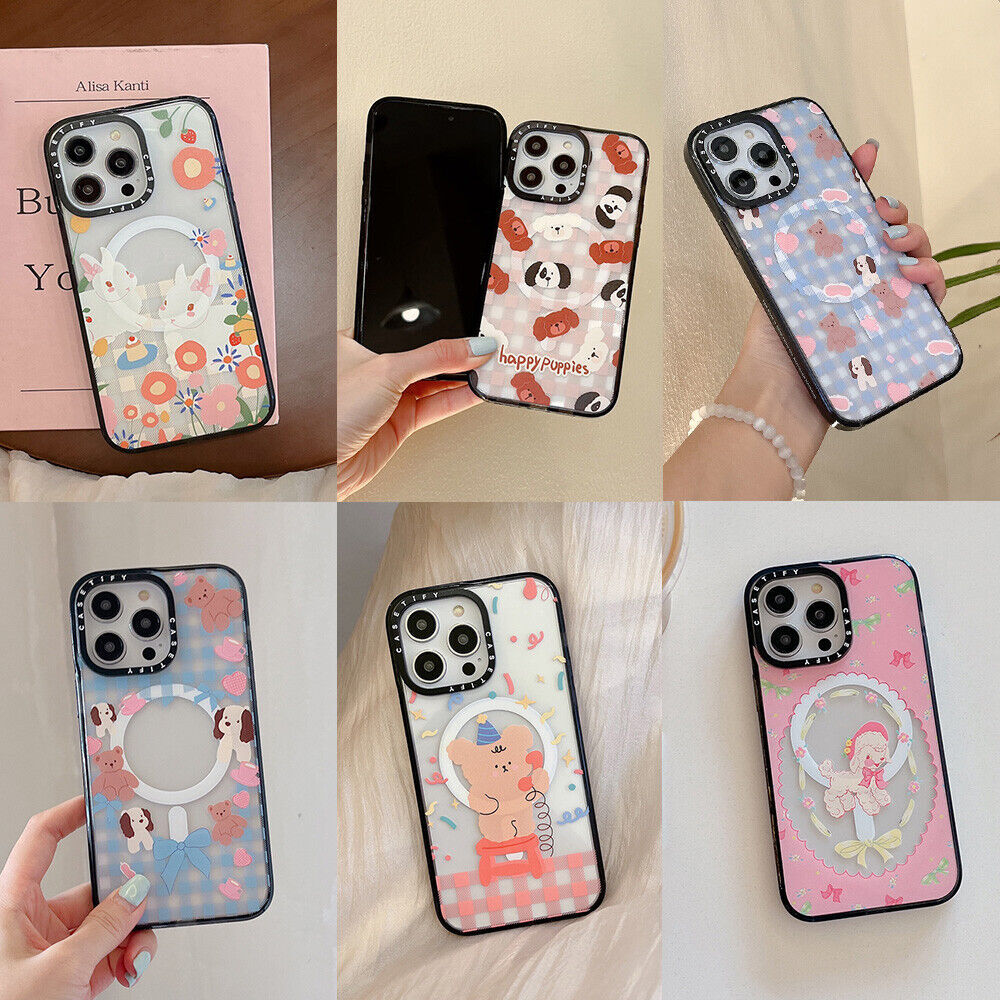 Cute Bear MagSafe Magnetic Phone Case for iPhone 16 Pro Max