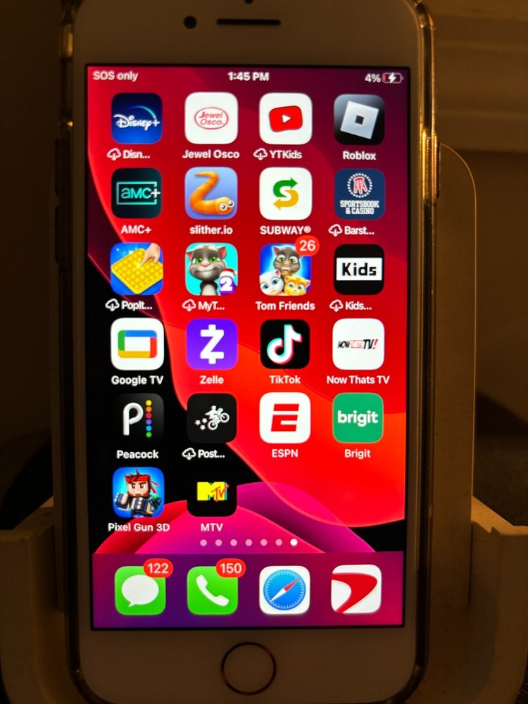 (Apple iPhone 8 - 64 GB - white(Unlocked) HAS TIK-TOK INSTALLED