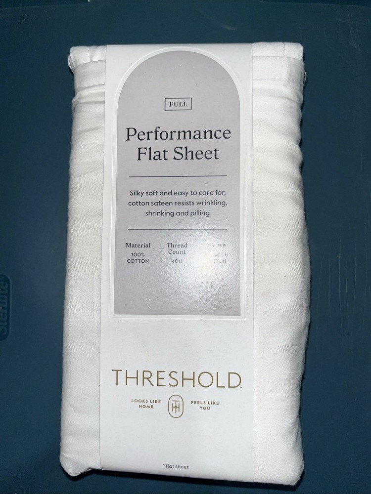 400-Thread Count Cotton Flat Sheet in Soft Sour Cream by Threshold-image
