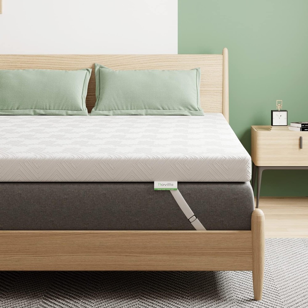 Novilla Twin Mattress Topper, 4 Inch Gel Memory Foam Twin, White