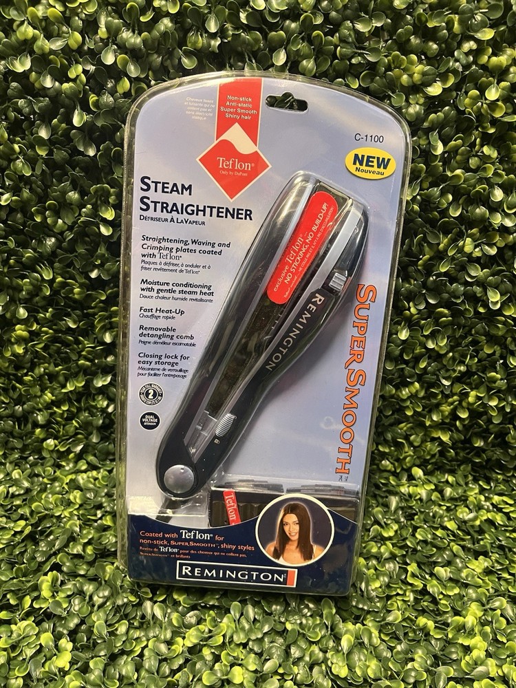 Remington C-1100 Steam Hair Straightener – Teflon Plates – New Sealed