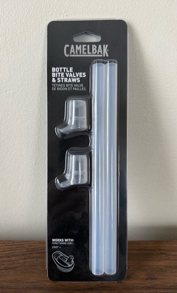 New & Unopened CamelBak Eddy 2 Water Bottle Bite Valves & 2 Clear Straws