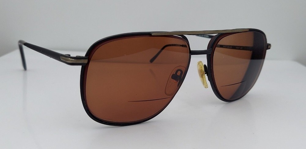 Vintage Troy 2 Black Pilot Metal Sunglasses Japan Retro Frames Only Classic Design