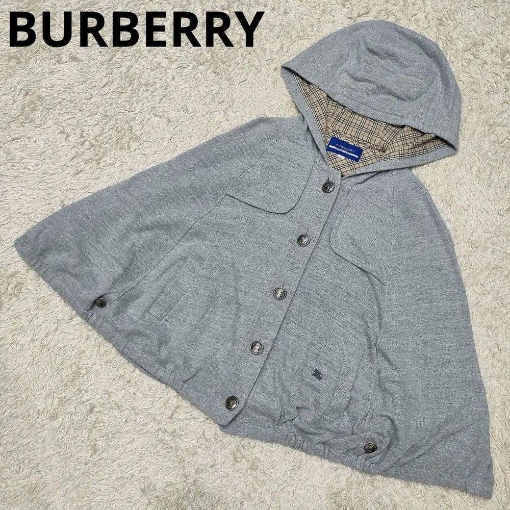 Burberry BLUE LABEL Poncho Hoodie Gray from Japan