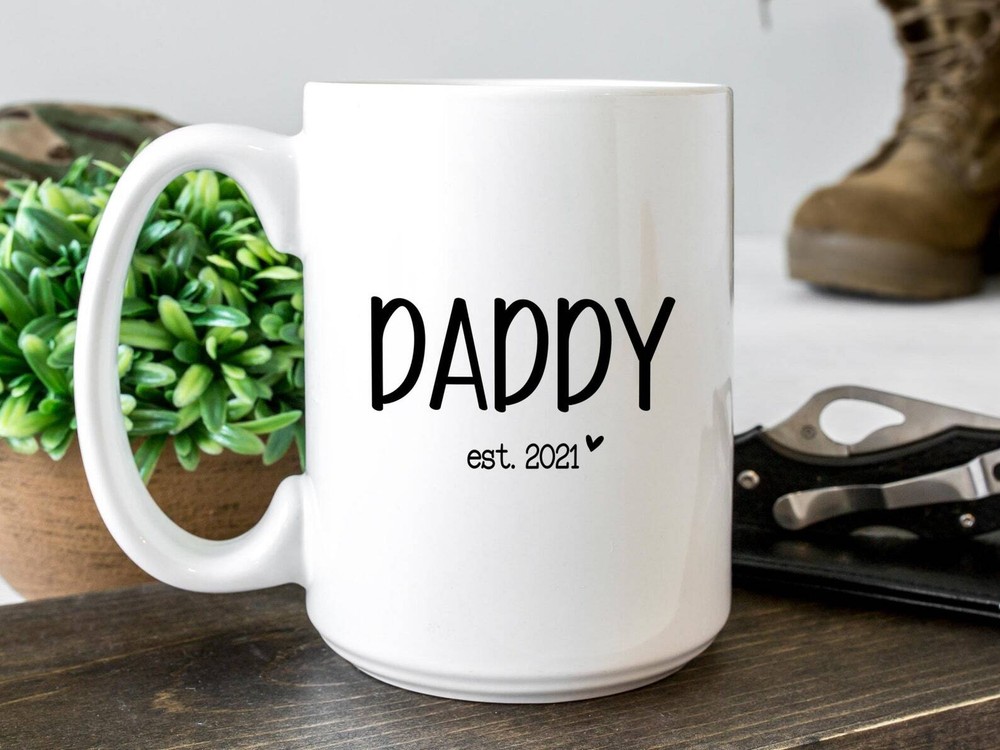 Daddy Est Coffee Mug Pregnancy Announcement Coffee Mug Custom Gift To Announce
