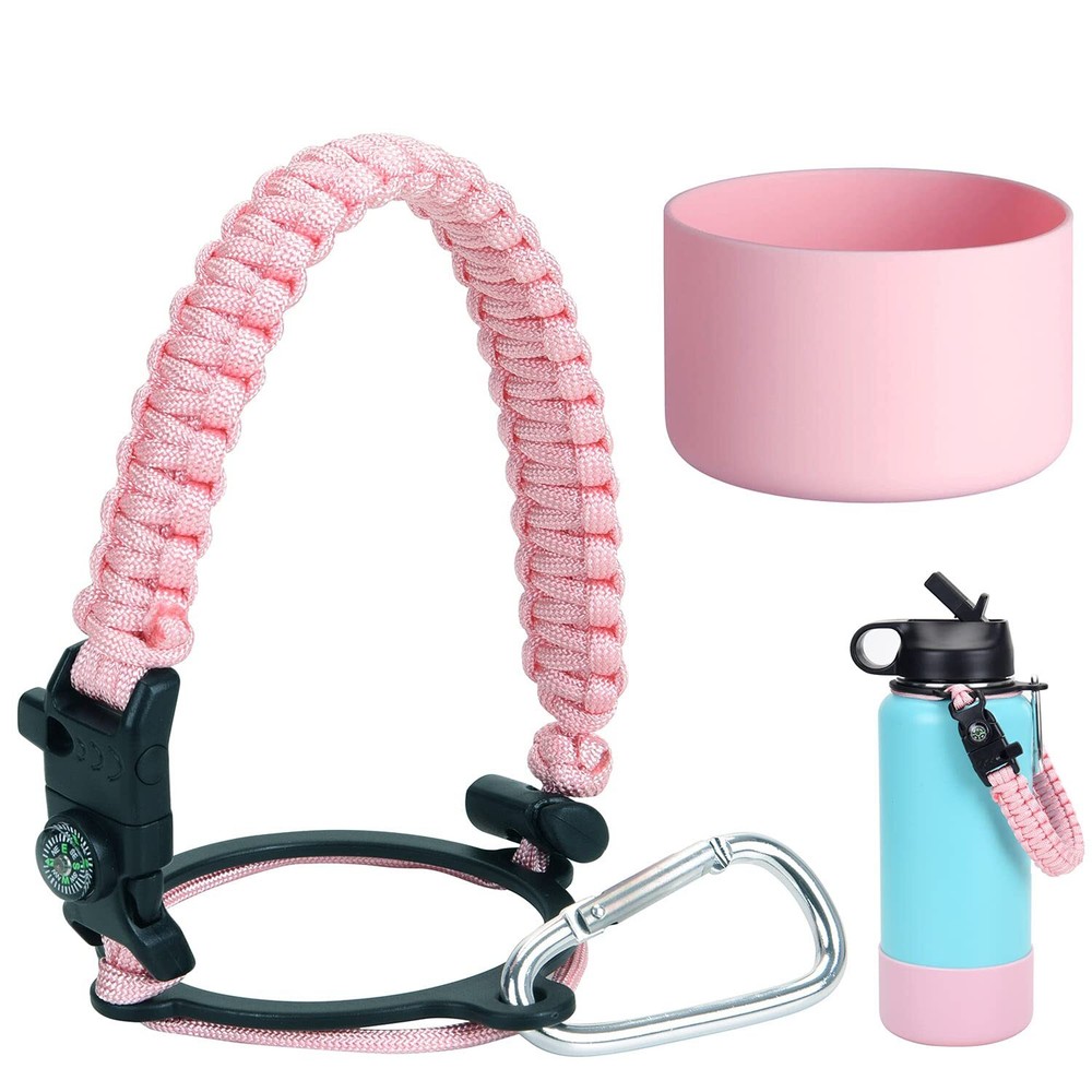 Paracord Handle and Silicone Sleeve Boot Compatible with Hydro Flask Wide Mou...