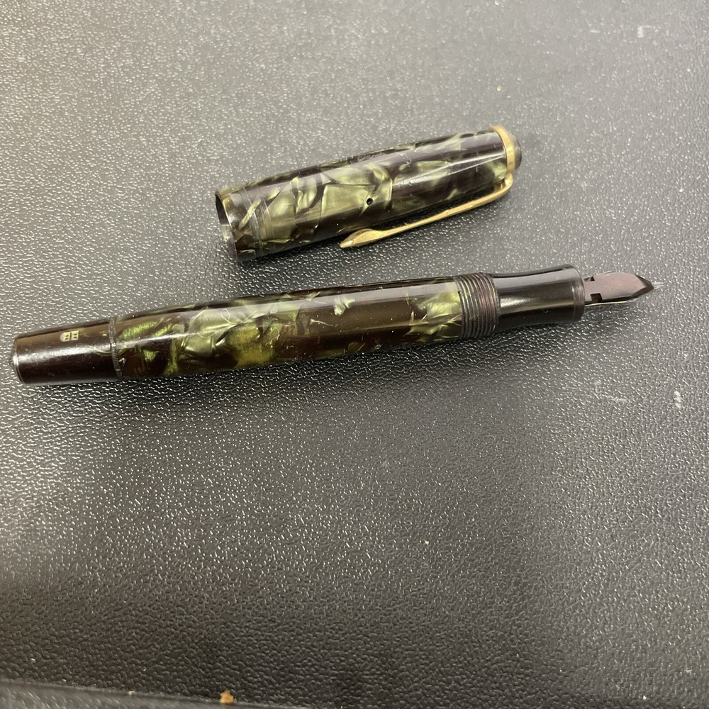 Light Green Marbled 244 MONTBLANC Piston Filler Fountain Pen Size 4 Nib 14 C