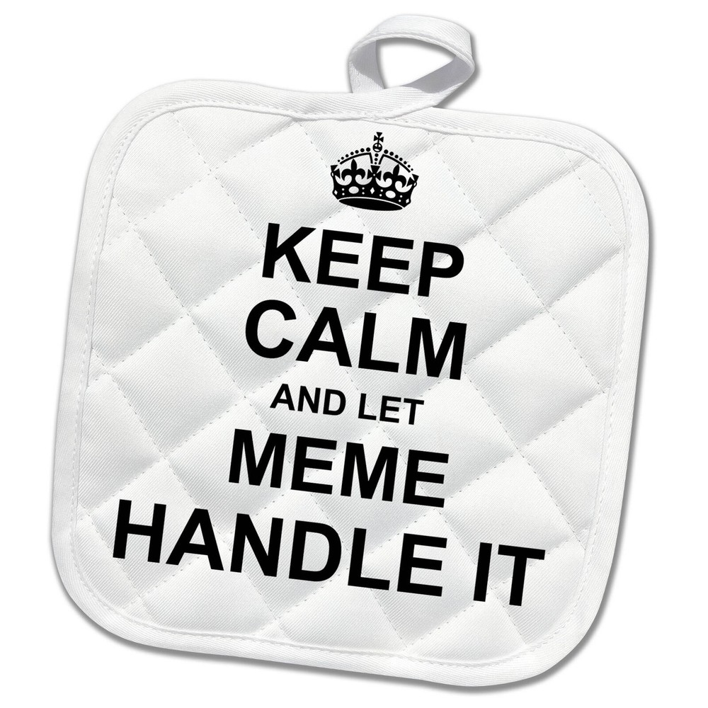3dRose Keep Calm and let Meme Handle it - fun funny grandma grandmother gift 8x8