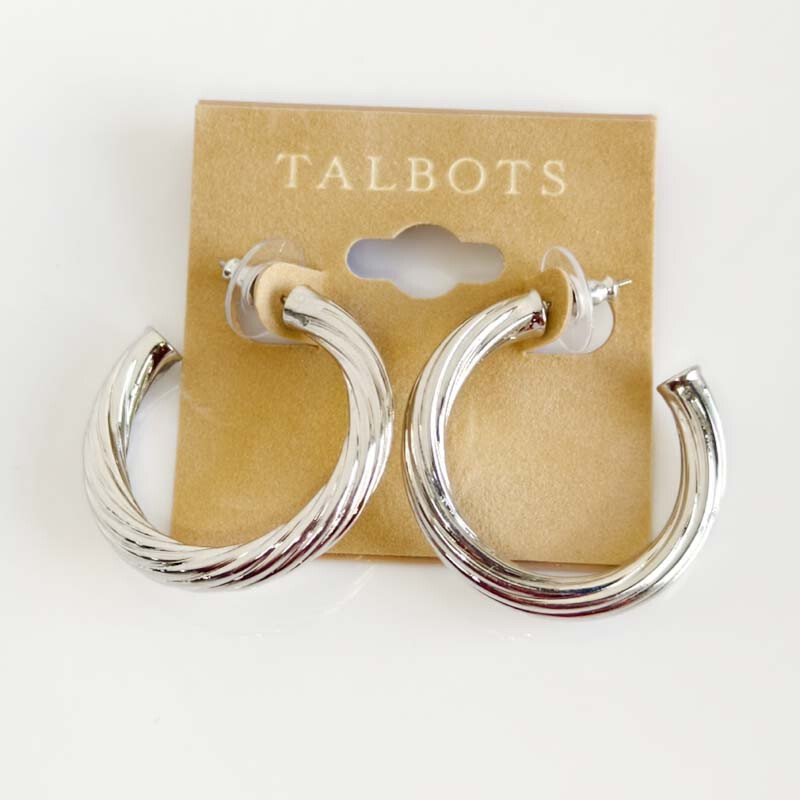 35mm Talbots Floral Hoop Earrings for Women Fashion Gift Party Holiday Jewelry