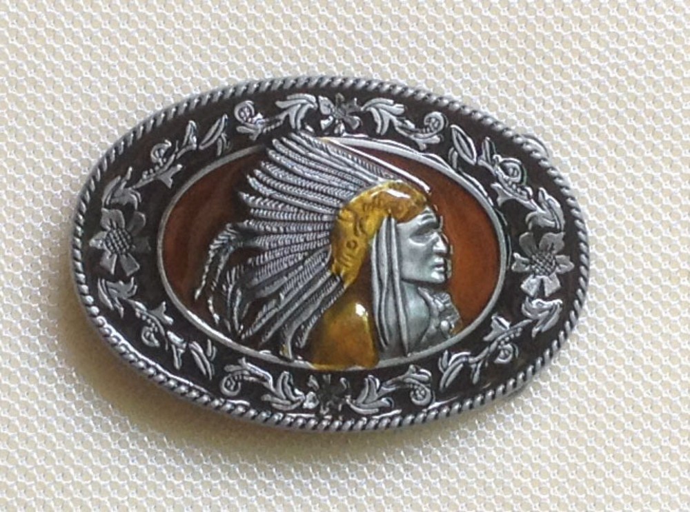Vintage Indian Chief Western Cowboy Belt Buckle for Men & Women Rodeo Retro Wear