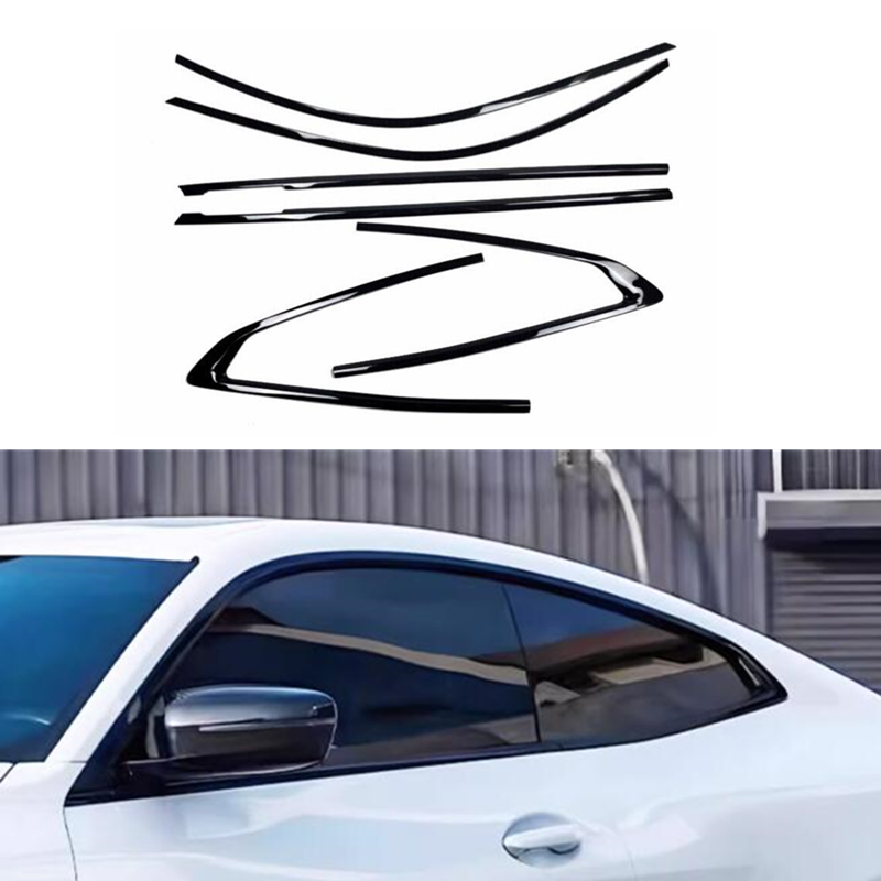 Black Titanium Car Window Strip Cover for BMW 4 Series G22 G23 2-Door 21-24 2023