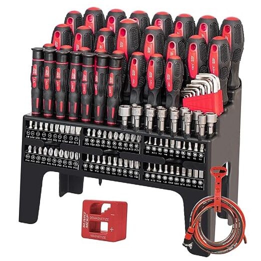 124-Piece Magnetic Screwdriver Set with 124PC Tools for DIY & Repairs