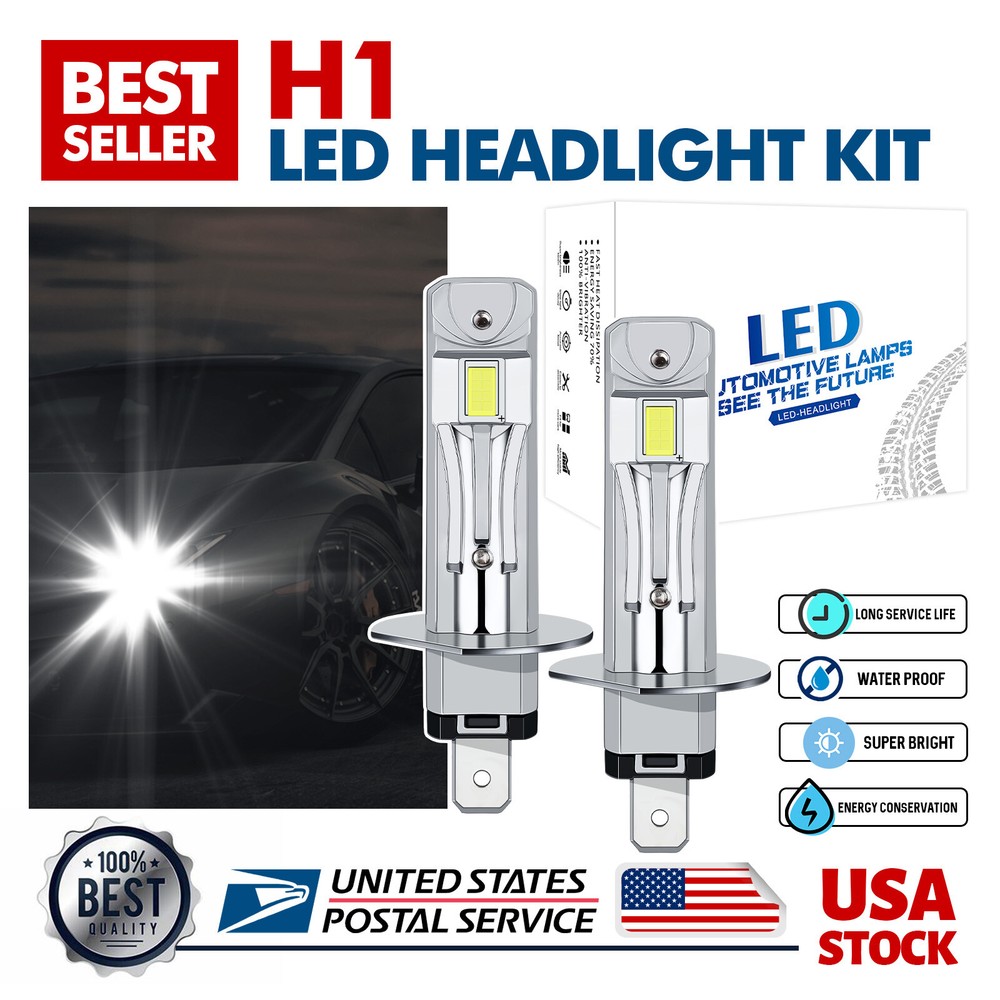2PCS H1 6000K LED Headlight Bulb Kit High/Low Beam For Acura RSX 2002-2004 White